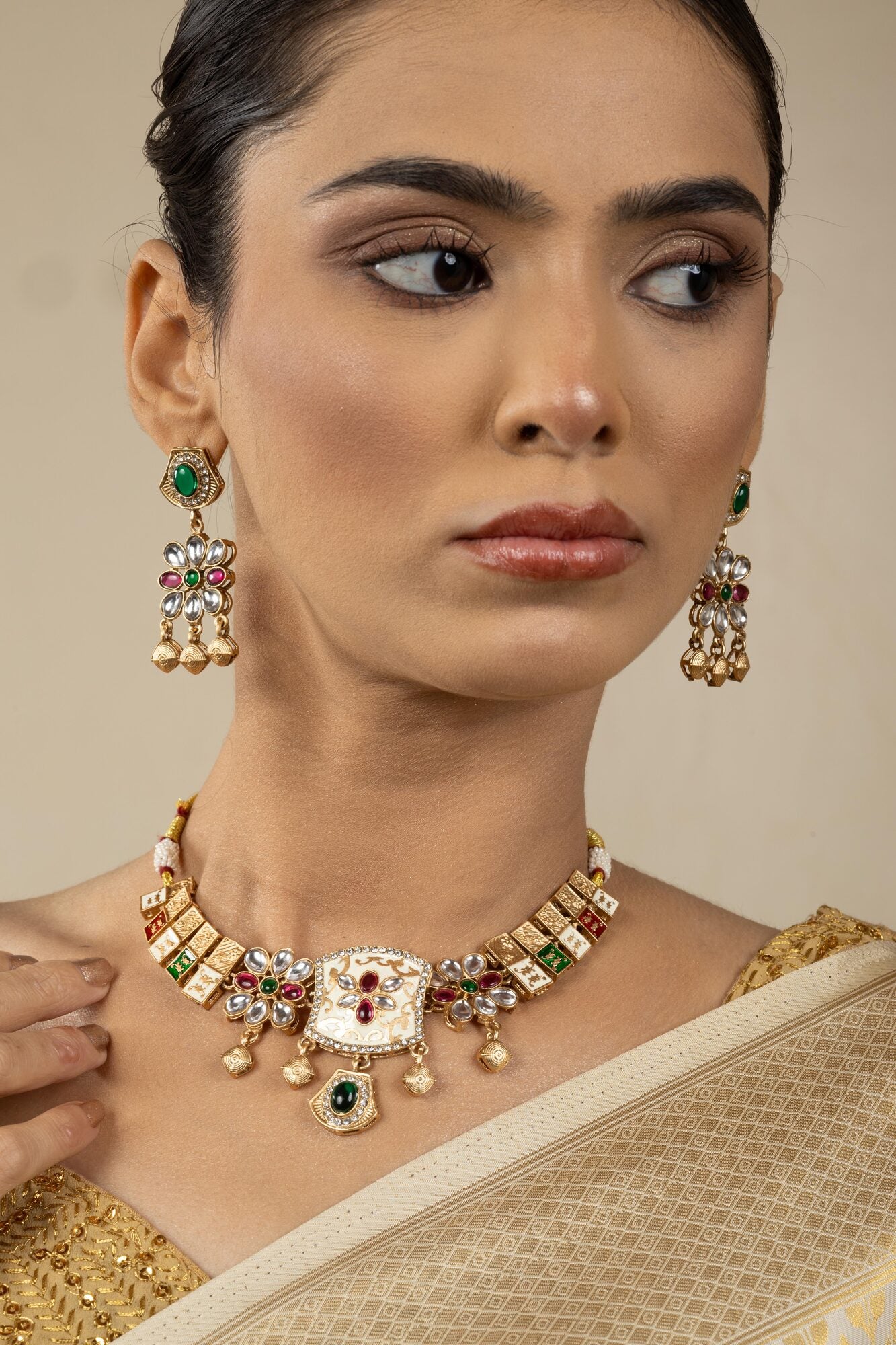 Heritage Kundan Meenakari Choker Set
