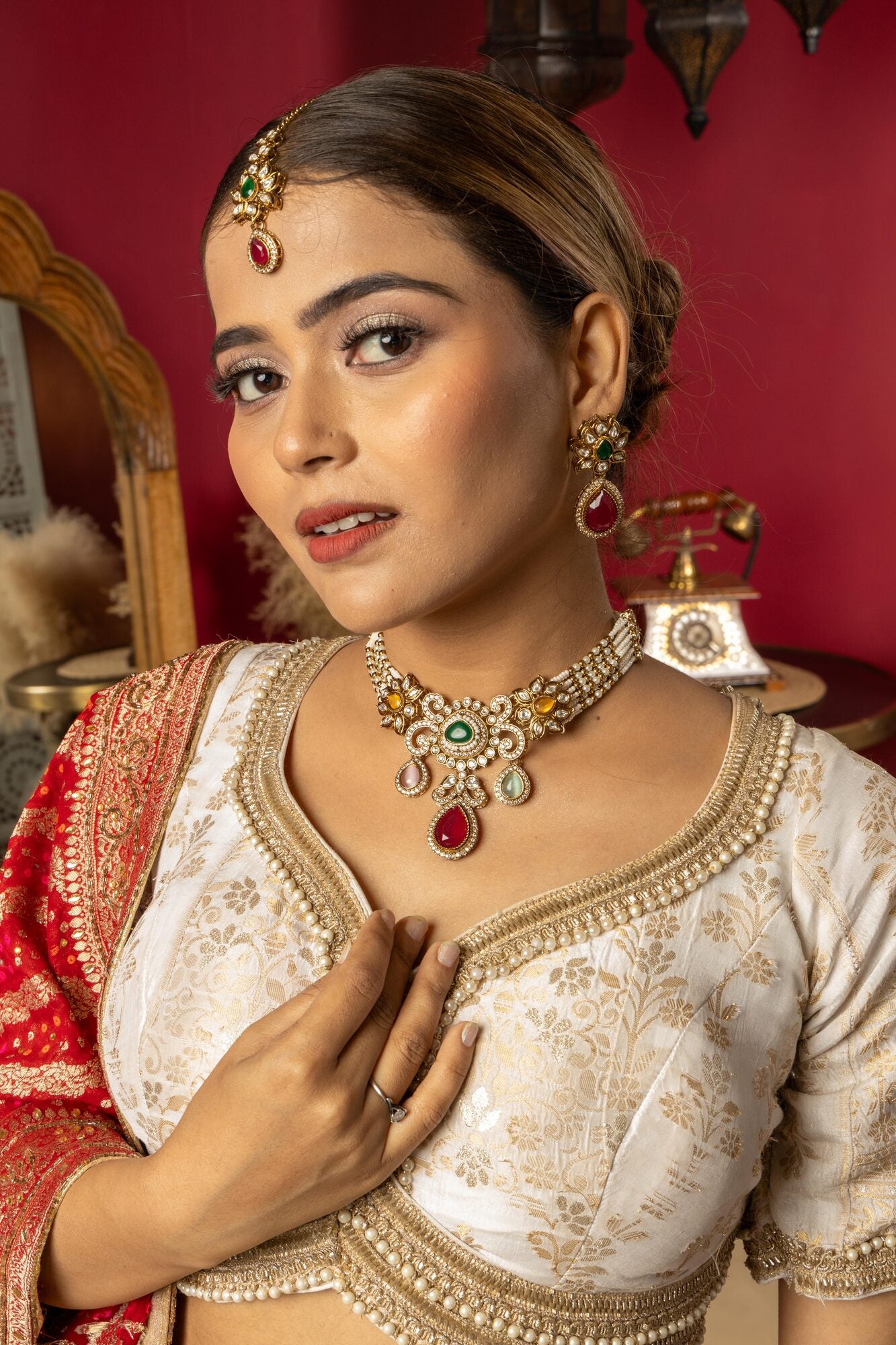 Rajvanshi Multistone Desire Necklace set