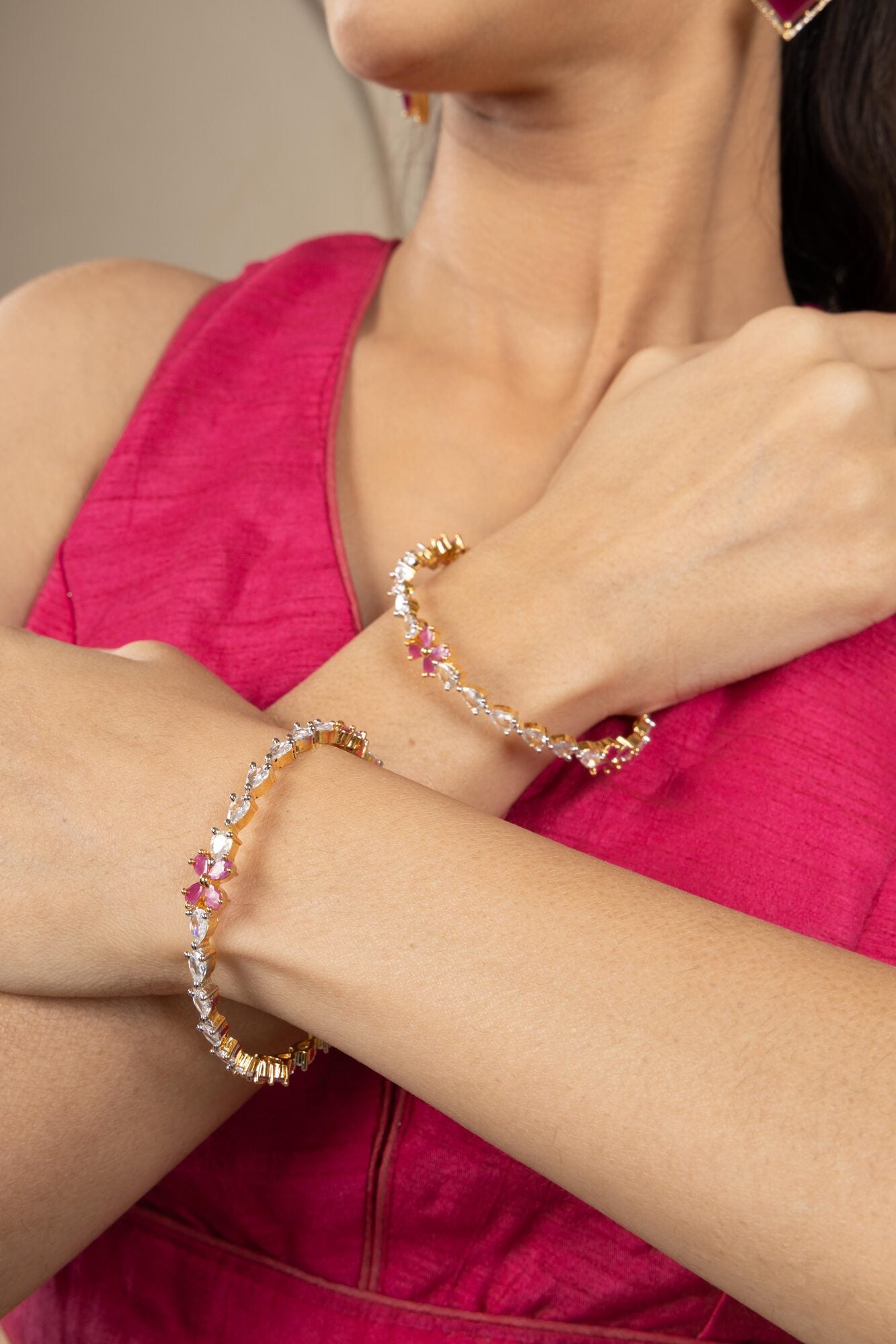 Rose Blossom Diamond Bracelet Bangle