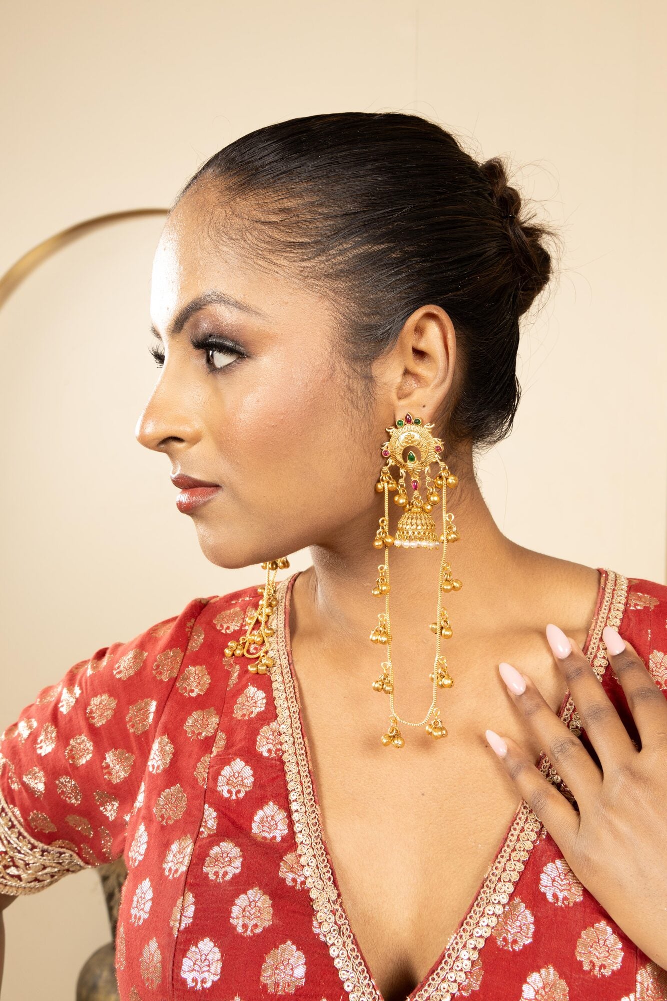 Mangalya Royal Gold Kashmiri Earrings