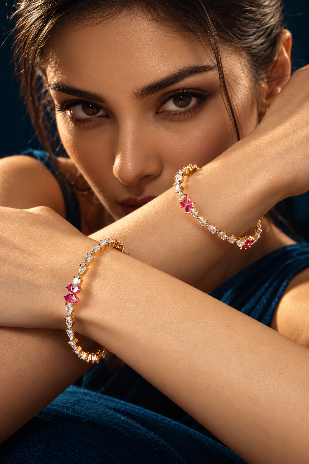 Rose Blossom Diamond Bracelet Bangle