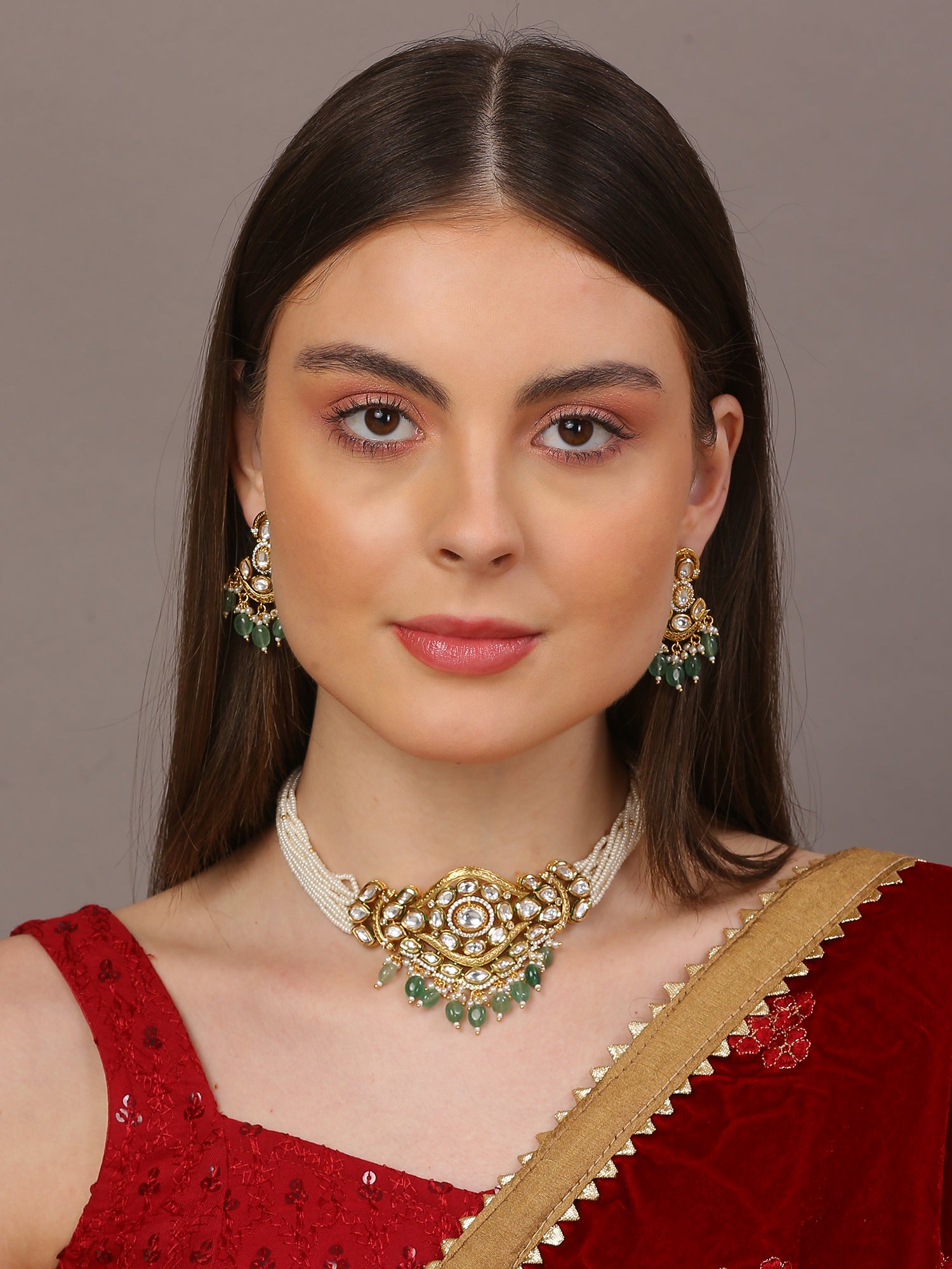 Mira Kundan Piroi Choker Set
