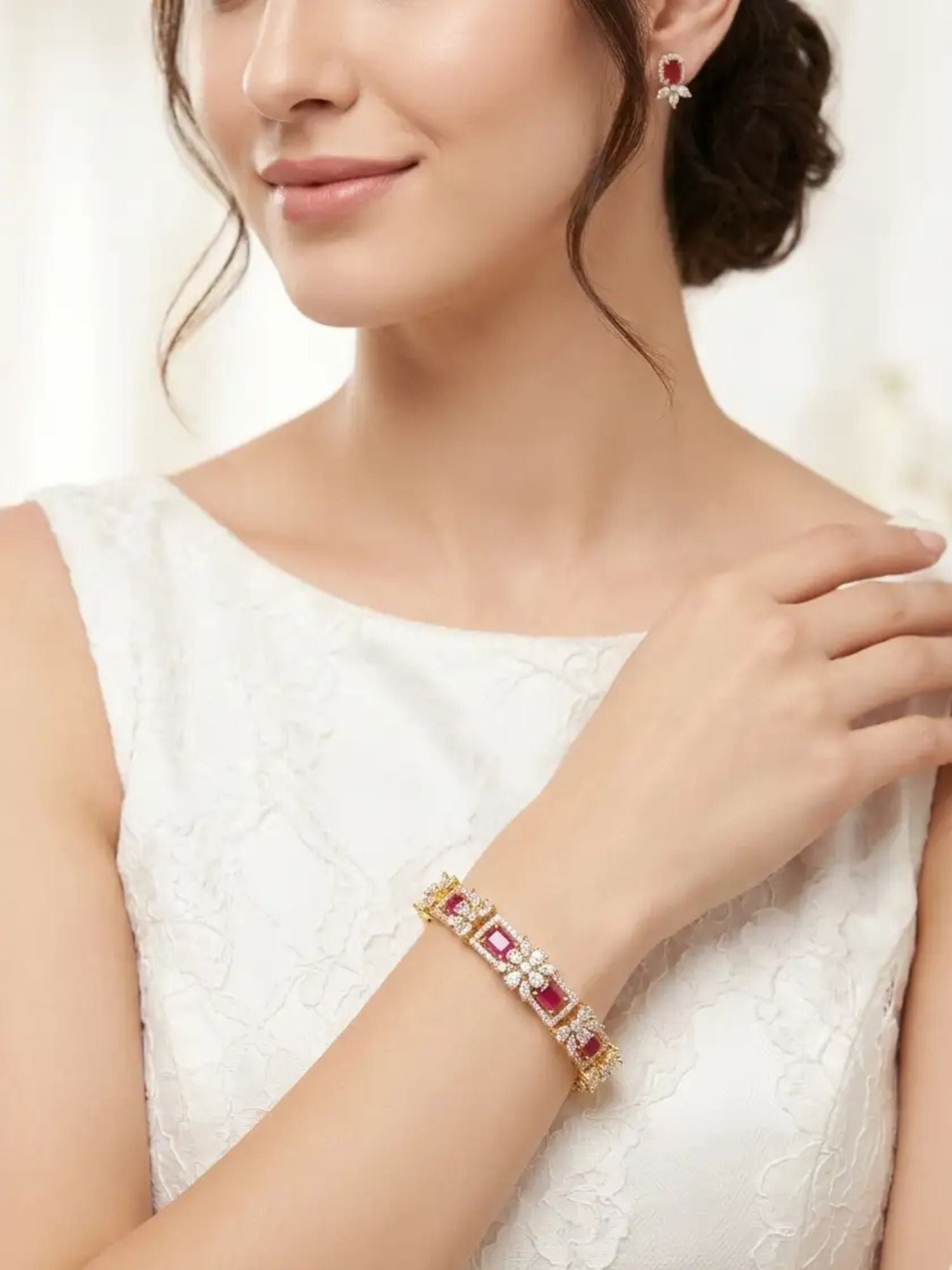 Desire Ruby baguette CZ bracelet