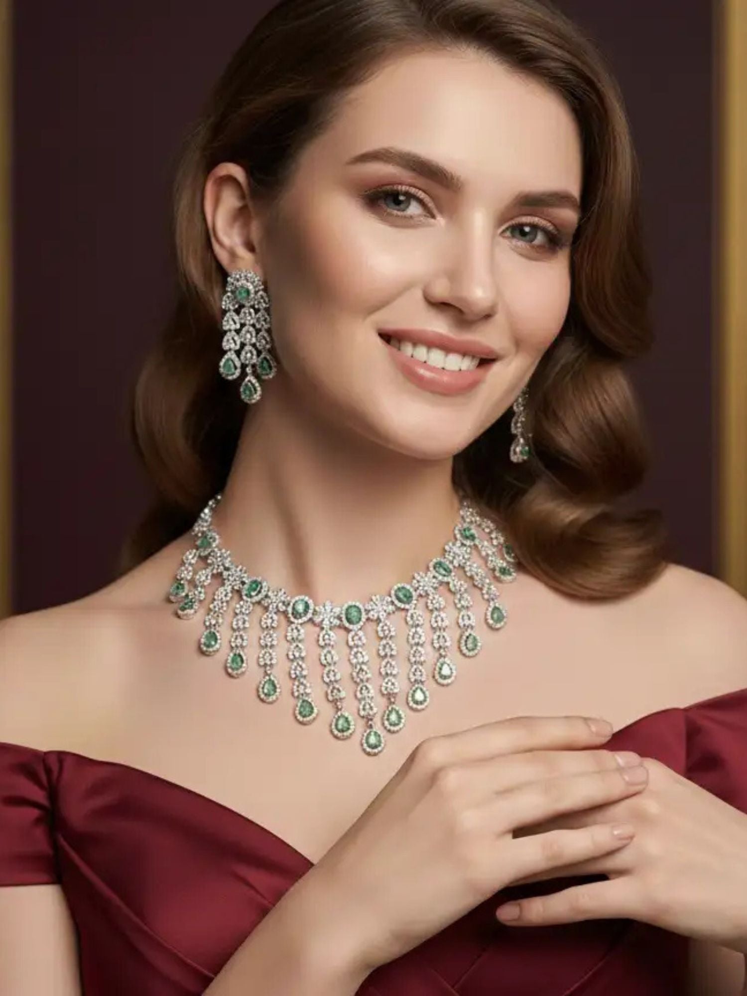 Eternal Emerald Diamond Cascade set