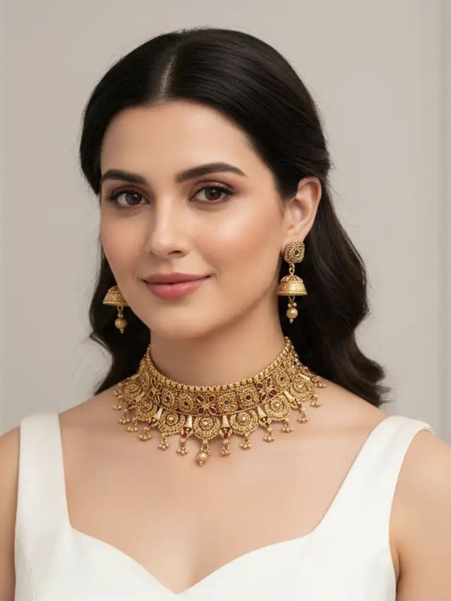 Royal gold multi stone heritage ensemble