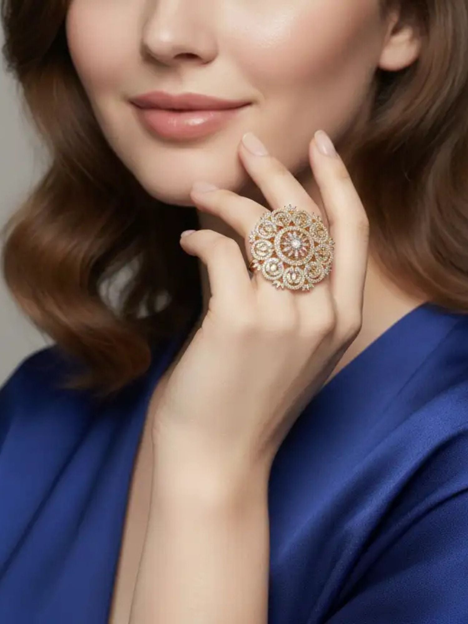 Celestial Spiral Zircon Crown Ring
